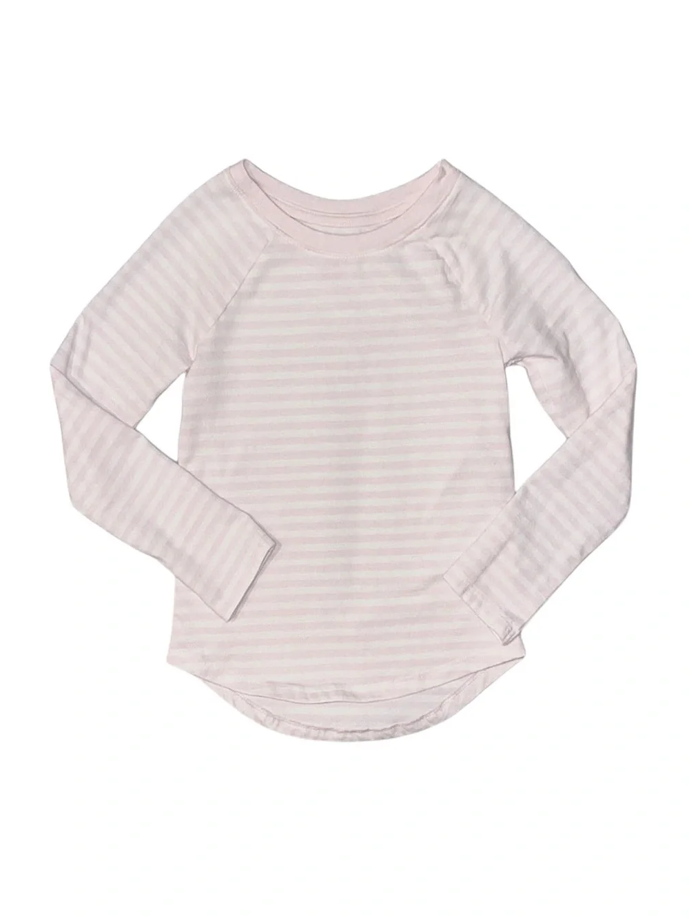 CAT & JACK Girl's Pink And White Striped Long Sleeve Shirt 5T